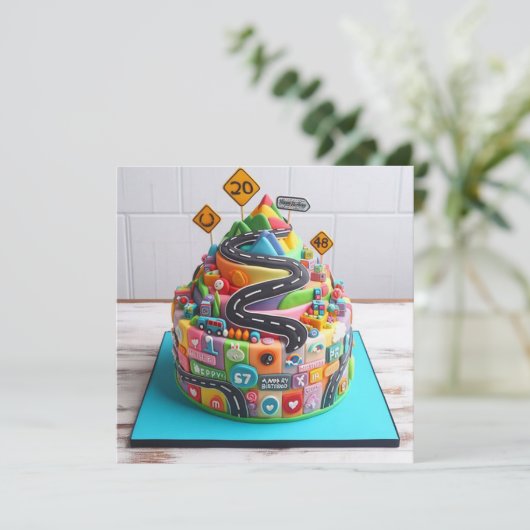 OVER DE HEUVEL VERJAARDAGSTAART KAART (Staand voorkant)