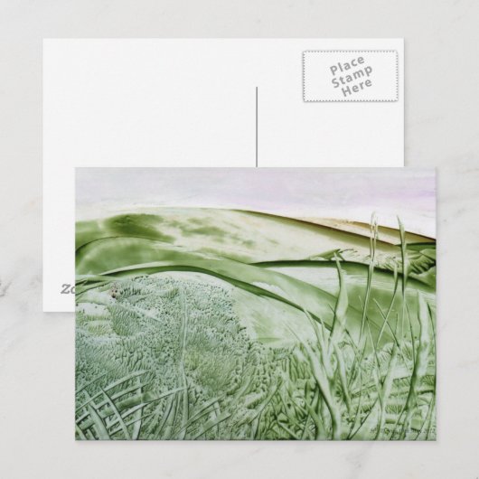 Over de heuvels, Encaustic Art Briefkaart (Voorkant / Achterkant)