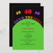 Over de Hill 40e Verjaardagsfeestuitnodiging Kaart (Voorkant / Achterkant)