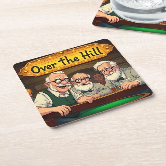 Over de Hill Club Kartonnen Onderzetters (Schuin)