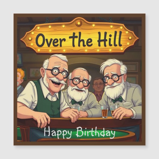 Over de Hill Club Magnetische Kaart (Voorkant)