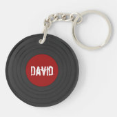 Over de Hill Custom Vinyl Rock N Roll Record Sleutelhanger (Achterkant)