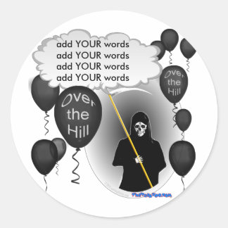 Over de Hill Grim Reaper verjaardag Ronde Sticker