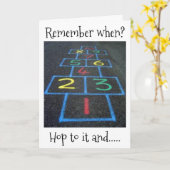 "OVER DE HILL?" HERINNER HOPSCOTCH-HOP AAN HET! KAART (Gele Bloem)