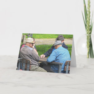 OVER DE HILL OUDE MANNEN FUNNY BIRTHDAY-KAART KAART