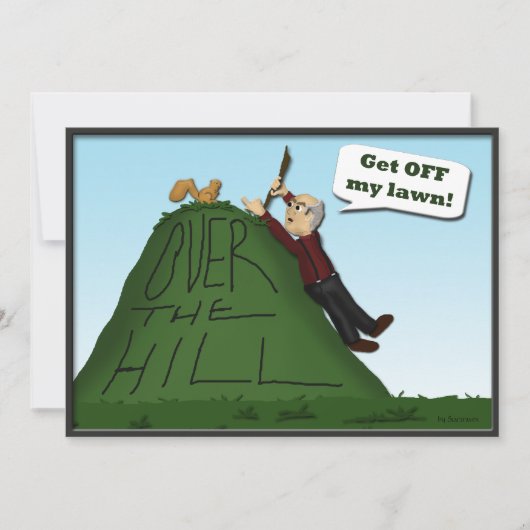 Over de Hill verjaardagsfeestuitnodigingen Kaart (Voorkant)