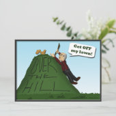 Over de Hill verjaardagsfeestuitnodigingen Kaart (Staand voorkant)