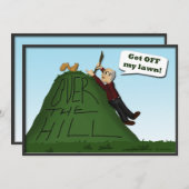 Over de Hill verjaardagsfeestuitnodigingen Kaart (Voorkant / Achterkant)