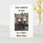 "OVER DE HILL ZIET ER GROOT UIT OP JE" ZEGT DONKEY KAART (Gele Bloem)