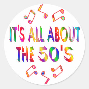 Over de jaren 50 ronde sticker