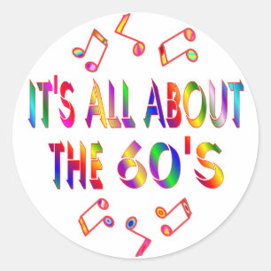 Over de jaren 60 ronde sticker