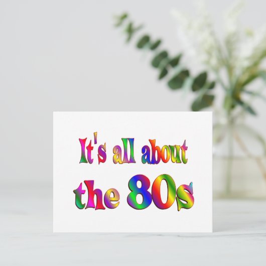 Over de jaren 80 briefkaart (Staand voorkant)