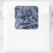 Over de jaren vierkante sticker (Tas)