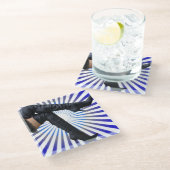 Over de knie Thigh Boots - Blue Starburst Glazen Onderzetter (Schuin)