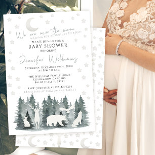 Over de maan adventure baby shower uitnodiging