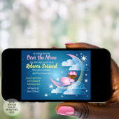 Over de maan Baby Girl Shower Cradled on Crescent Kaart