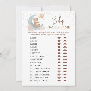 Over de Maan Baby shower Baby trekken Game Kaart