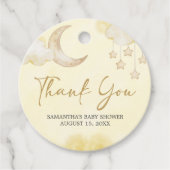 Over de Maan Baby Shower Bedankjes Labels (Voorkant)