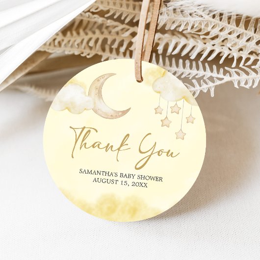 Over de Maan Baby Shower Bedankjes Labels