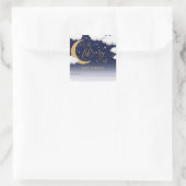 Over de Maan Baby Shower Boek Boekplaat Vierkante Sticker (Tas)