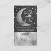 Over de maan | Baby shower Diaper Raffle Ticket Informatiekaartje (Voorkant)