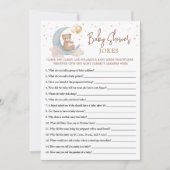 Over de Maan Baby shower Jokes Game Kaart (Voorkant)