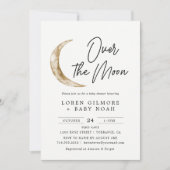 Over de maan Baby shower Kaart (Voorkant)