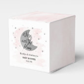 Over de maan | Baby shower meisjes Bedankdoosjes (Voorkant Zijde)