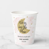 Over de maan | Baby shower meisjes Papieren Bekers (Voorkant)