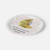 Over de maan | Baby shower meisjes Papieren Bordje (Gekanteld)