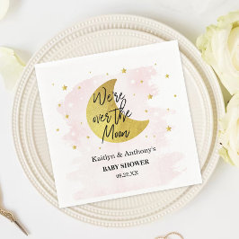 Over de maan | Baby shower meisjes Servet