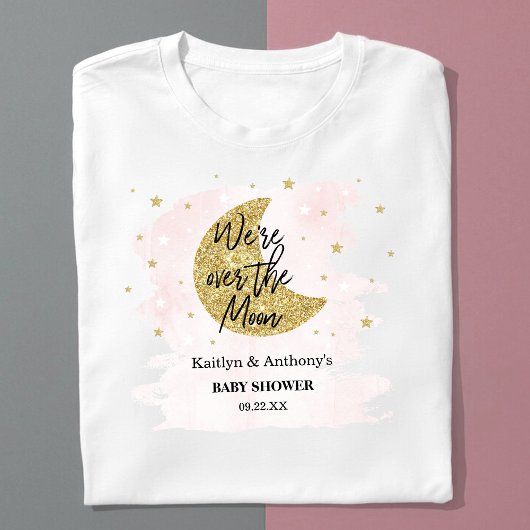 Over de maan | Baby shower meisjes T-shirt