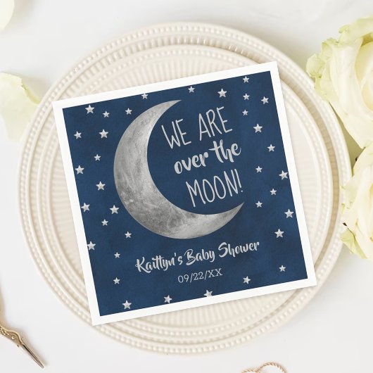 Over de maan | Baby shower Napkins Servet