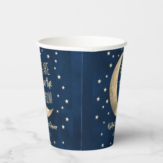 Over de maan | BABY SHOWER Papieren Bekers (Rechts)