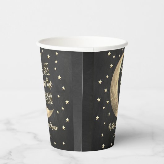 Over de maan | BABY SHOWER Papieren Bekers (Rechts)