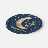 Over de maan | BABY SHOWER Papieren Bordje (Gekanteld)