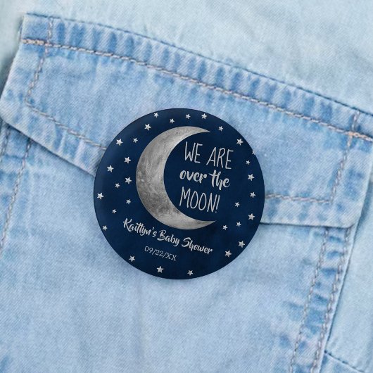 Over de maan | BABY SHOWER Ronde Button 5,7 Cm