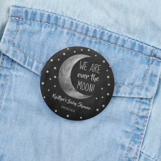 Over de maan | BABY SHOWER Ronde Button 5,7 Cm