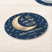Over de maan | BABY SHOWER Ronde Kartonnen Onderzetter (Gebogen)
