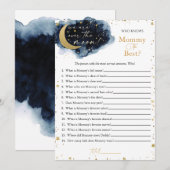 Over de Maan Baby shower Spel Wie Weet Mama Vlieg Kaart (Voorkant / Achterkant)
