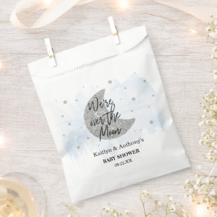 Over de maan   Baby shower voor jongens Bedankzakje