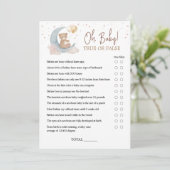Over de Maan Baby Shower Waar of Niet Gamekaart Kaart (Staand voorkant)