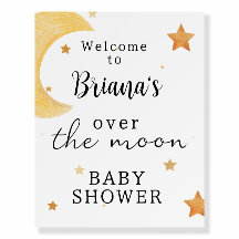 "over de maan" Baby shower Welkomstteken