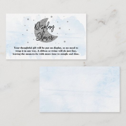 Over de maan | Beeldscherm voor Baby shower van jo Informatiekaartje (Voorkant / Achterkant)