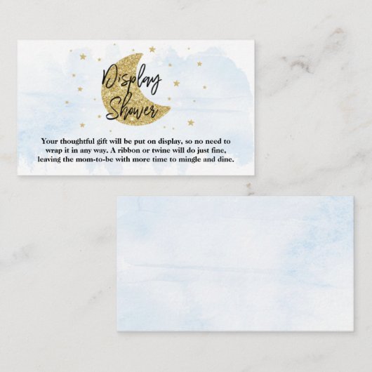 Over de maan | Beeldscherm voor Baby shower van jo Informatiekaartje (Voorkant / Achterkant)