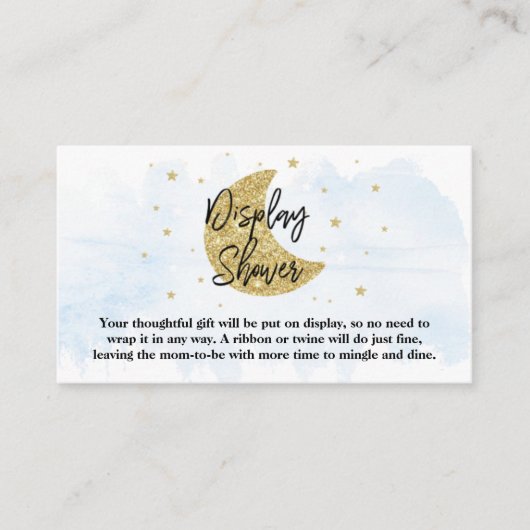 Over de maan | Beeldscherm voor Baby shower van jo Informatiekaartje (Voorkant)