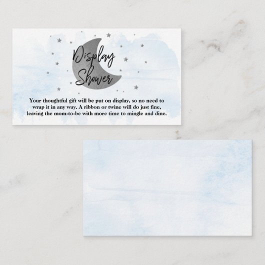 Over de maan | Beeldscherm voor Baby shower van jo Informatiekaartje (Voorkant / Achterkant)