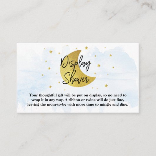 Over de maan | Beeldscherm voor Baby shower van jo Informatiekaartje (Voorkant)