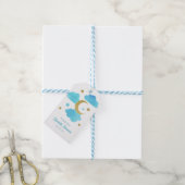 Over de Maan Blauw Baby shower Dank U Label Cadeaulabel (Met Touw)