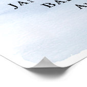 Over de maan, Blauw Baby shower Welkom Poster (Hoek)